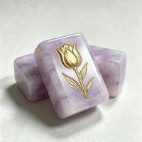 Jeu de Mahjong Américain de Luxe en Résine Texture Jade, 160 Tuiles Gravées sur Mesure, pour la Vente en Gros
