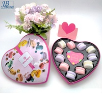 Heart shape Macaroon tin box cake tin cans with lid