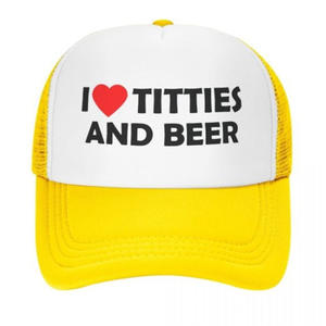 หมวกตาข่ายทรูเกอร์พิมพ์ลายเบียร์ใหม่หมวกแก๊ปกันแดดเบสบอลระบายอากาศได้ดีปัก3D สำหรับชุดลำลองฤดูร้อน - Product Image 5