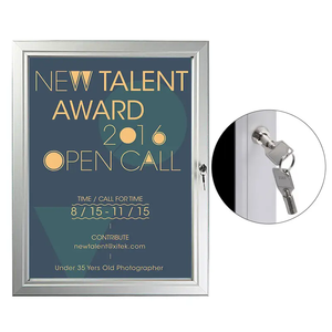 Vente en gros <span class=keywords><strong>bon</strong></span> <span class=keywords><strong>prix</strong></span> tableau d'affichage 45mm en aluminium panneau à épingle en feutre boîtier d'affichage verrouillable vitrine publique avec clé - Product Image 3