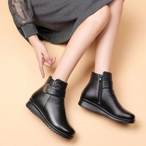 Botines de Invierno para Mujer, Modelo 2026, de Gamuza, Tacón Medio, Antideslizantes, Forrados de Felpa, Estilo Europeo y Americano, para Mujeres Mayores - Product Image 4