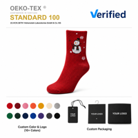 Chaussettes de Noël en coton jacquard personnalisées avec logo, chaudes, cadeau de fêtes, thermiques, en tissu éponge, pour femme et homme, hiver