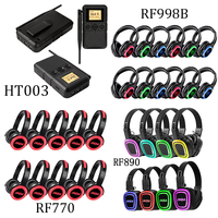 Transmitter Headset UHF Silent Dengan Bluetooth HT003 Sistem Transmitter Genggam untuk Headphone Silent Disco