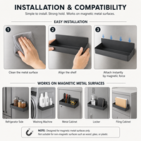 Rak Penyimpanan Magnetik Stainless Steel Modern untuk Kulkas, Rak Bumbu untuk Penyimpanan dan Pengorganisasian Dapur