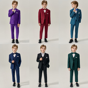 All'ingrosso Navy Kids teenager ballo di fine anno cappotto per bambini abbigliamento scolastico Set per ragazzi abiti da smoking formali da sposa completi blazer