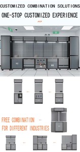 Armoire à outils d'atelier, coffre <span class=keywords><strong>de</strong></span> rangement pour mécanicien, ensemble <span class=keywords><strong>de</strong></span> boîtes à outils, armoire <span class=keywords><strong>de</strong></span> garage robuste, capacité <span class=keywords><strong>de</strong></span> charge <span class=keywords><strong>de</strong></span> 120 kg, garantie <span class=keywords><strong>de</strong></span> 3 ans - Product Image 4