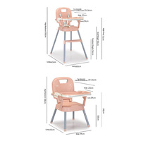 Chaise haute portable réglable pour bébé avec ceinture de sécurité à cinq points, chaise d'alimentation détachable pour enfants, vente en gros d'usine