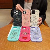 Coque de téléphone portable pour iPhone/Redmi/Itel, fabriquée par BAILI Factory, tendance, en résine, avec des motifs de papillons, de fleurs et de paillettes, pour filles, mignonne