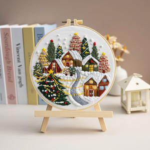Giáng Sinh Tự Làm Thêu Kit Khởi Động Thực Hành Cross Stitch Mô Hình Chủ Đề Và Hoops Thêu Khởi Động Bộ Dụng Cụ Với Mô Hình - Product Image 6