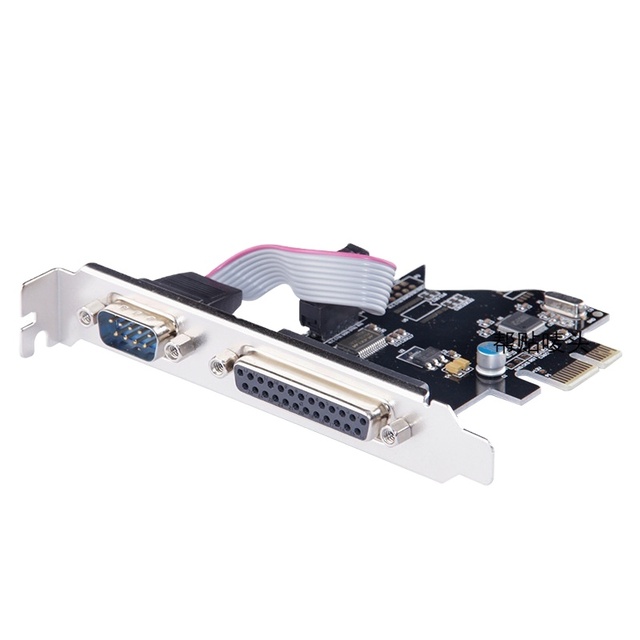 PCI-E1 to 1 Serial Adapter Card with 1S+1P Configuration 25-Pin Parallel Port and 9-Pin Serial Port
