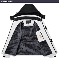 Veste de ski imperméable matelassée respirante pour femme, avec capuche, doublure polaire, manteau chaud d'hiver, coupe-vent pour la montagne