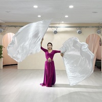 ELLE DANSES Rose Polyester 140x140cm 190cm x 140cm Demi-Cercle Église Danse Prop Culte Louange Drapeaux pour la Danse Chrétienne