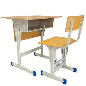 Set di Banco e Sedia Scolastica Regolabile in Altezza con Piano in MDF e Telaio in Acciaio, Arredo per Aule - Product Image 2