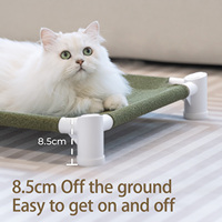 Nouveau design 2026 – Lit surélevé de luxe en silicone antidérapant pour chat, en tissu de lin synthétique, accessoires pour chat, lit pour chien, cadre blanc, ODM