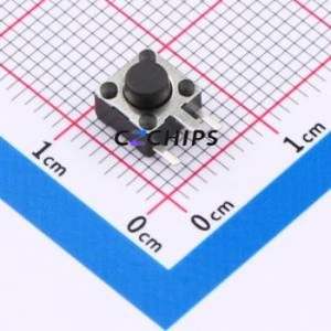 HX TS665B3J 250gf Tactile Switch Bent Lead Through Hole-3P,6x6mm Single Pole Single Throw Round Button 2.5N Right Angle Insert - Product Image 1