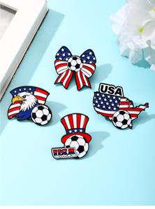 Emblema de Fútbol de Estados Unidos, Canadá y México, Pin Metálico Plateado Ecológico con la Bandera Americana, Coleccionables para Fanáticos, Accesorios de Regalo Personalizados - Product Image 2