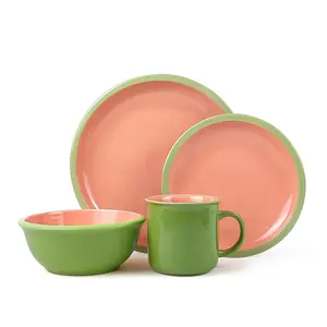 Керамическая тарелка Терракотовая, керамическая тарелка, миска, кружка, Обеденный набор, столовая посуда
