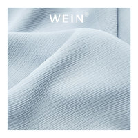 WI-B05 benutzer definierte Blumen Multi Color Crinkle gedruckt Pure Pearl Blue Chiffon Stoff für Mode Mädchen Kleid