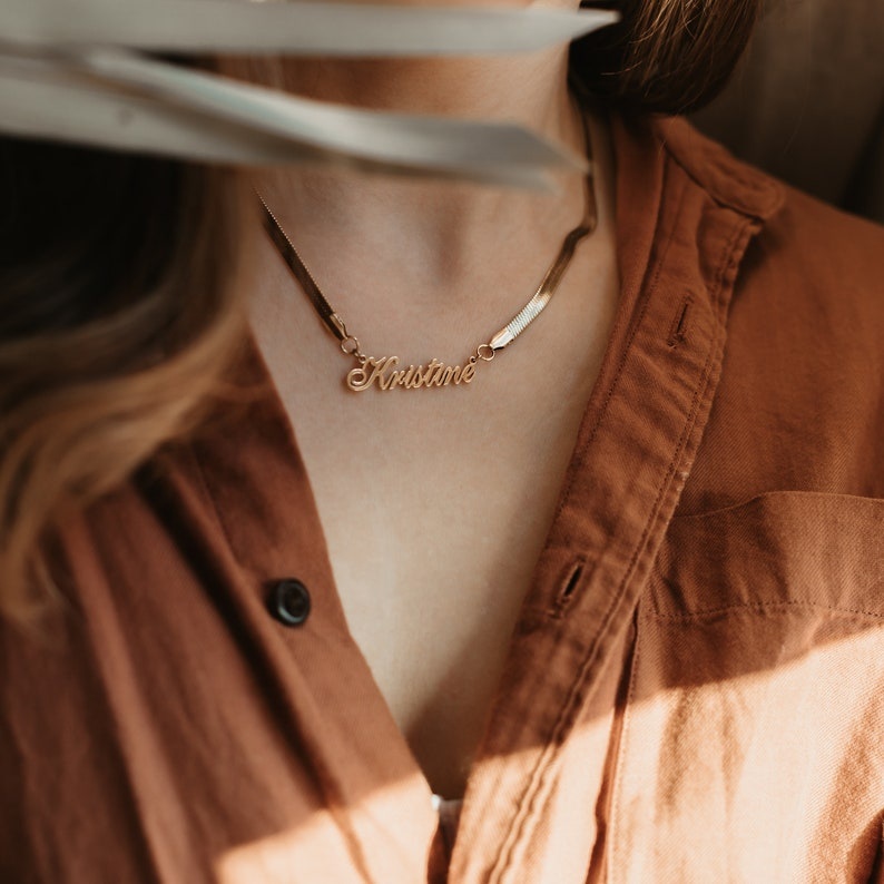 name plate chain gold custom