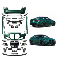 Body Kit Model M4 dengan Bumper Depan Belakang, Side Skirt, dan Grille untuk BMW Seri 4 G22 G23 2021-2025 Konversi Grosir
