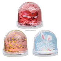 Cadre de globe à neige en gros 9x8,5 cm, en acrylique cristallin avec eau, logo et paillettes personnalisables pour cadeaux promotionnels, dôme à neige