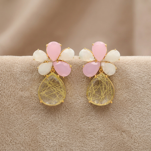 Boucles d'oreilles Huggie en argent faites à la main avec pierres précieuses, plaquées rhodium, style bohème pour enfants - Product Image 3