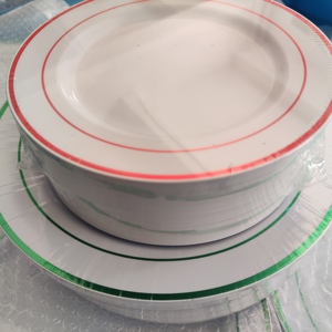 Platos de plástico desechables con cuchara, <span class=keywords><strong>vajilla</strong></span> de plástico para Estilismo - Product Image 2