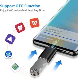 Convertidor <span class=keywords><strong>USB</strong></span> <span class=keywords><strong>C</strong></span> a aleación de aluminio con luz LED azul para dispositivo tipo <span class=keywords><strong>C</strong></span> Adaptador <span class=keywords><strong>USB</strong></span> <span class=keywords><strong>C</strong></span> a <span class=keywords><strong>USB</strong></span> 3,0 OTG - Product Image 6