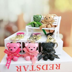 Hot-Selling Resin Bear Keychain Cartoon <b>Cute</b> 3D Bear <b>Doll</b> Keychains Bag Charms Decoration Pendant Gift - Product Image 5