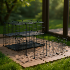 Porte de parc pour animaux de compagnie 69L x 41,5W x 27,5H, cage métallique pour cochons d'Inde, utilisation intérieure/extérieure, modèle D0100X3RXD8 - Product Image 2