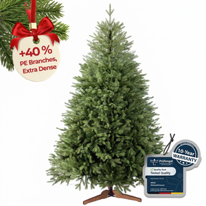<span class=keywords><strong>Sapin</strong></span> de Noël Artificiel 1,5-3 m, Forme Naturelle Épaisse, avec Support Métallique Vert, pour Décoration Intérieure des Fêtes - Product Image 2