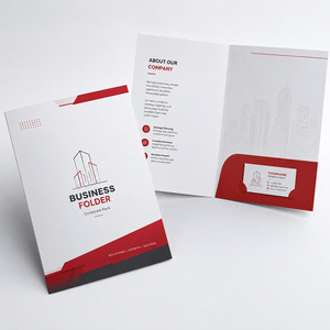Custom Full Color A4 2 Pocket Presentation Folder Glossy Matte Lamination Gold Foil Logo <b>Paper</b> Document File Folder for Business - Product Image 1