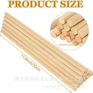 Varillas Redondas de Madera, Madera Maciza de Color Natural, Suministros para Manualidades y Modelado, 10 mm de Diámetro, 20 cm de Longitud - Product Image 5