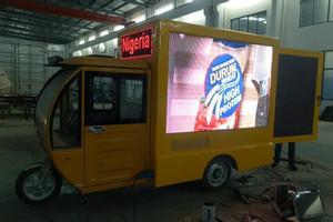 Tricycle publicitaire mobile électrique à écran LED numérique haute vitesse, carrosserie ouverte, format mini - Product Image 2