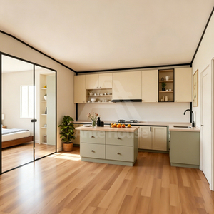 <span class=keywords><strong>Maison</strong></span> conteneur modulaire préfabriquée de 20 pieds en acier galvanisé extensible, à deux étages, avec toit incliné et double ailes, pour chambre et bureau - Product Image 5
