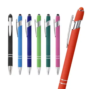 Sıcak satmak çok fonksiyonlu renkli tükenmez kalem lüks Metal promosyon toptan tükenmez kalem ile özel Logo