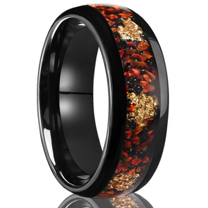 Bagues d'incrustation de pierres précieuses en carbure de tungstène pur 4/8mm Design classique de couple pour hommes femmes Mode créative Anneaux de mariage marocains - Product Image 1