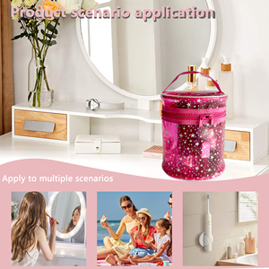 Borsa per il Trucco Personalizzata Red Star, Impermeabile, Portatile, Grande Capacità, con Cerniera, Astuccio Cosmetico in PVC per Viaggi e Influencer - Product Image 3