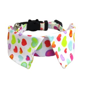 Colliers pour chats à motif de cœurs mignons avec clochette, boucle réglable, pour petits chats, toutes saisons, style tendance - Product Image 2
