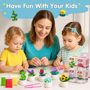 Kit de <span class=keywords><strong>Arcilla</strong></span> de Secado al Aire Ultra Ligera para Niños, 12 Suculentas en Maceta, <span class=keywords><strong>Arcilla</strong></span> de Modelar de Colores, Set de Arte y Manualidades con Herramientas de Escultura - Product Image 3