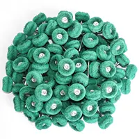Almohadilla de fregado de mandril verde, 1 ", 2,35/3mm, Mini cepillo, rueda abrasiva, kit de pulido para accesorios de herramientas rotativas