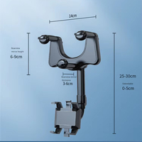 Soporte Universal para Teléfono Celular en Espejo Retrovisor de Alta Calidad, Rotación de 360 Grados, Flexible y Ajustable, en Venta