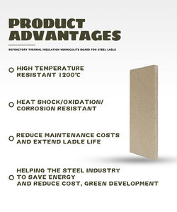 750 Kgs/m3 <span class=keywords><strong>25mm</strong></span> d'épaisseur métal acier louche isolation laine de roche panneau panneau <span class=keywords><strong>vermiculite</strong></span> conseil - Product Image 5
