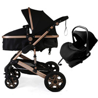 Poussette de haute qualité Poussette compacte de luxe pour bébé 3 en 1 Poussette pliante bidirectionnelle landau pour bébé poupée Chine avec siège auto