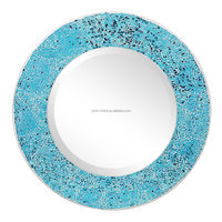 Miroir rond en mosaïque de verre de style Art déco, best-seller, D40-80cm, à fixer au mur pour la décoration de la maison et de la salle de bain