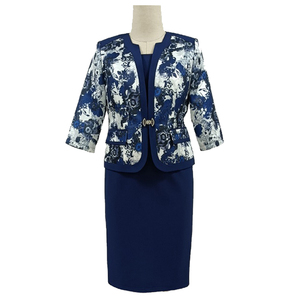 Fashion Women Dress Printed <b>Jacket</b> Coat Two Pieces Dress Suit - Product Image 4