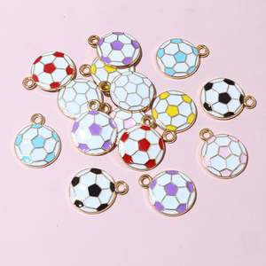20 piezas 16,5x13mm esmalte fútbol pequeños dijes colgante Aleación de Zinc Metal DIY fabricación de joyas accesorios hallazgos - Product Image 6