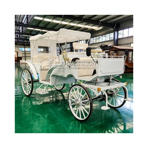 Lujosa Carruada Real Blanca de Caballos, Hermosa Carruada Imperial para Paseos Turísticos en Venta - Product Image 1