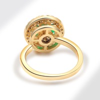 Anillo Abierto CZ Pave Dazzling Sunflower para Mujer, Chapado en Oro de 18K, de Latón, Ajustable, con Banda en Espiral y Pétalos, Joyería de Moda Chic y Llamativa
