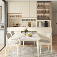 Meuble bar moderne en bois XHA avec étagères de rangement et porte-bouteilles pour salon, design minimaliste.